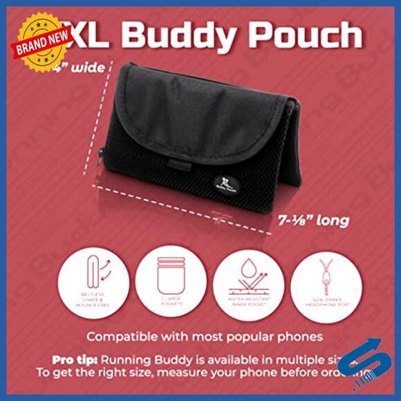 XXL Magnetic Closure Fanny Pack, Water-Resistant Workout Belt with Headphone main image 3